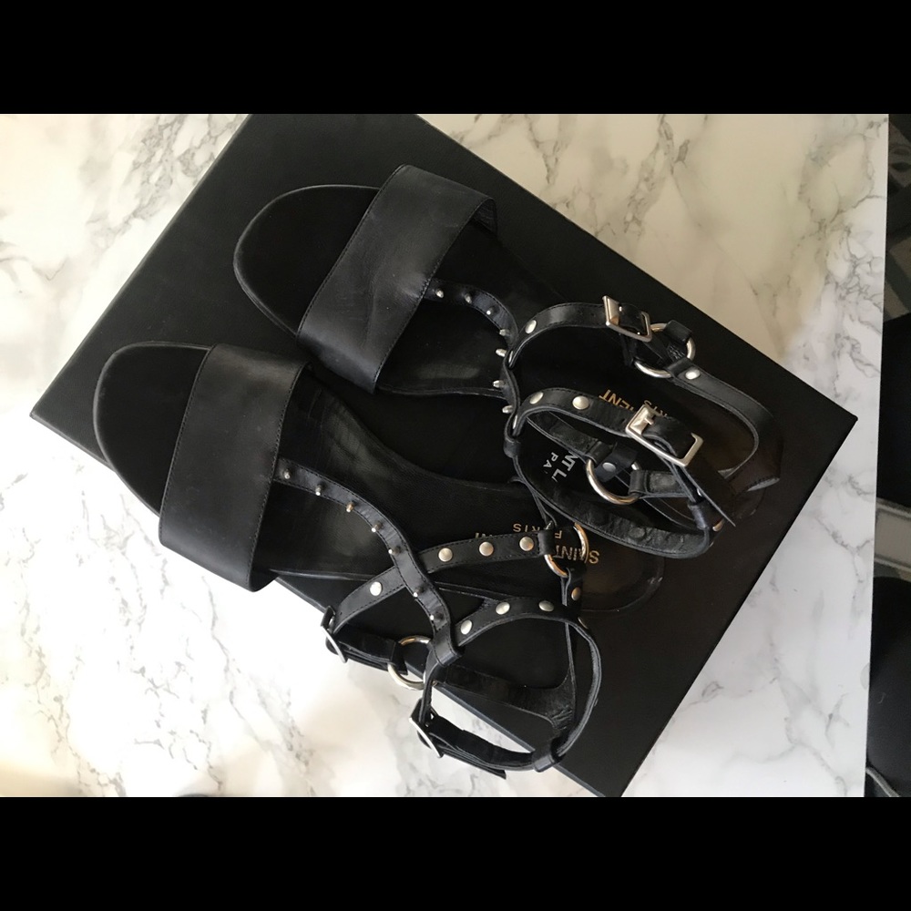 Saint Laurent Gladiator silver stud sandals 38.5 - Picture 2 of 4